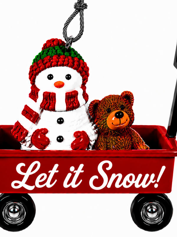 WAGON ORNAMENT-LET IT SNOW!