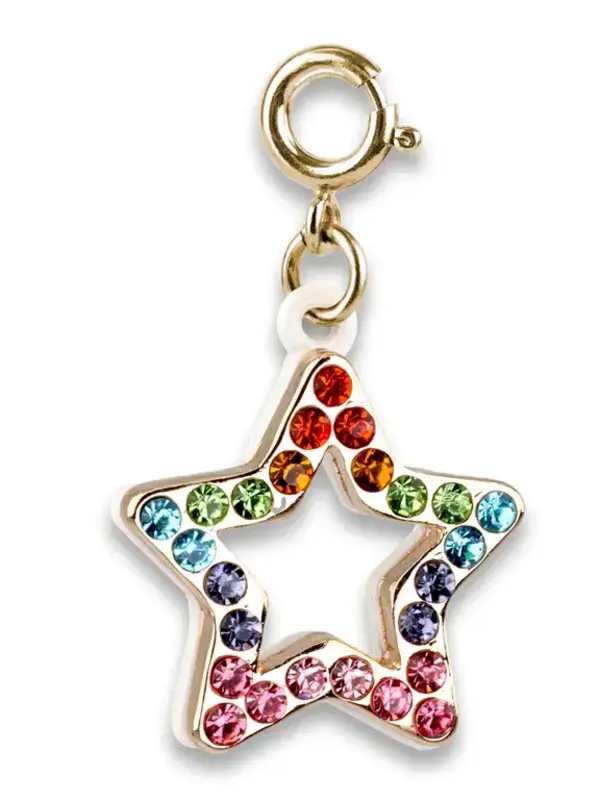 Gold Rainbow Sparkle Star Charm
