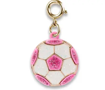 Gold Glitter Soccer Ball Charm