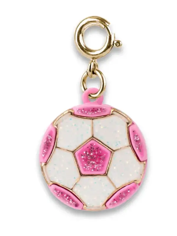 Gold Glitter Soccer Ball Charm