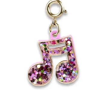 Gold Glitter Music Note Charm