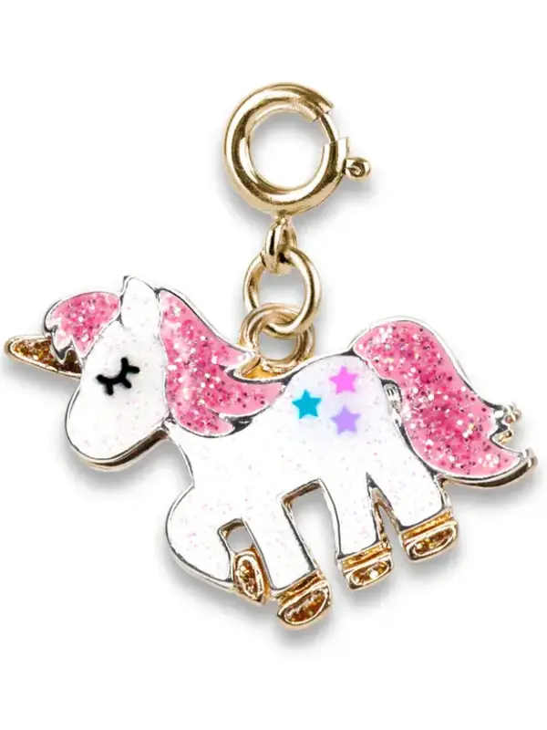 Gold Glitter Unicorn Charm