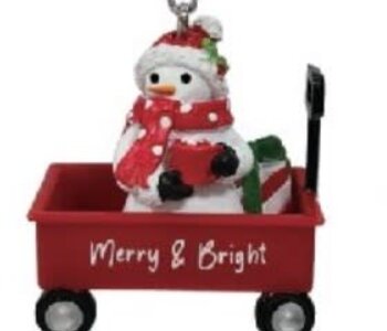 WAGON ORNAMENT-MERRY & BRIGHT