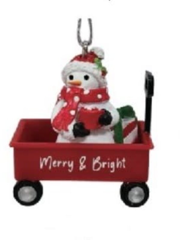 WAGON ORNAMENT-MERRY & BRIGHT