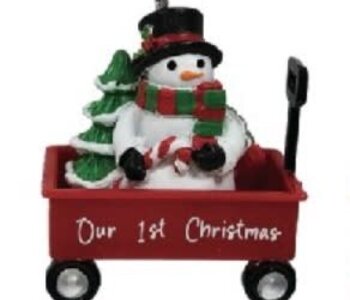 WAGON ORNAMENT-OUR 1ST CHRISTMAS