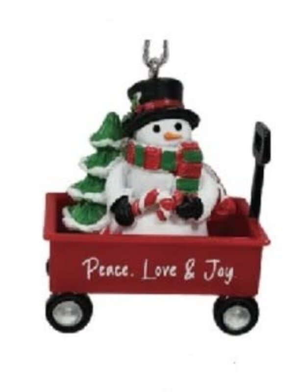 WAGON ORNAMENT-PEACE LOVE & JOY