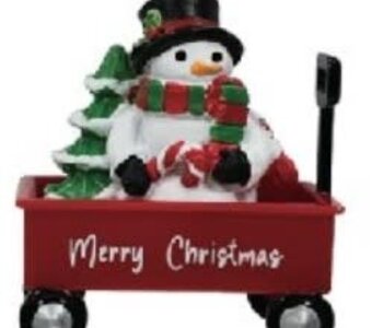 WAGON ORNAMENT-MERRY CHRISTMAS