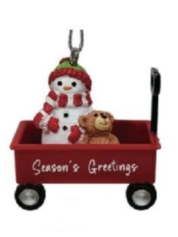 WAGON ORNAMENT-SEASON'S GREETINGS
