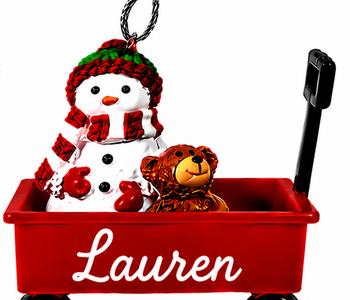 WAGON ORNAMENT-LAUREN