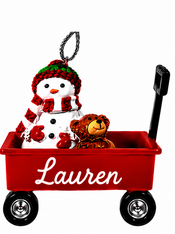 WAGON ORNAMENT-LAUREN