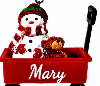 WAGON ORNAMENT-MARY