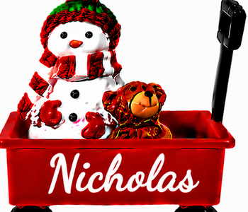WAGON ORNAMENT-NICHOLAS