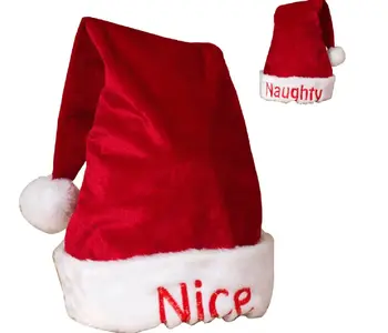 Christmas Naughty-Nice Reversable Santa Hat