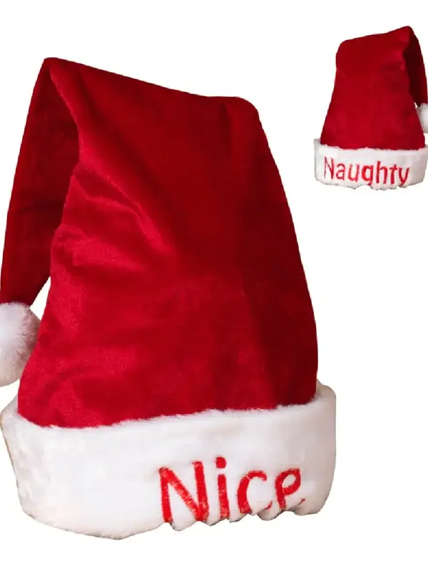 Christmas Naughty-Nice Reversable Santa Hat