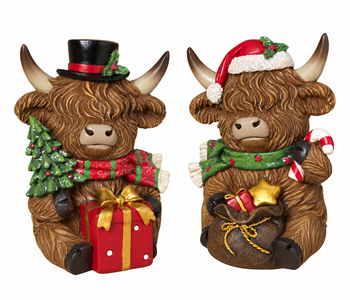 Christmas Highland Cow  w/Giftbag