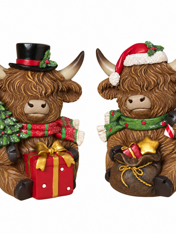 Christmas Highland Cow  w/Giftbag