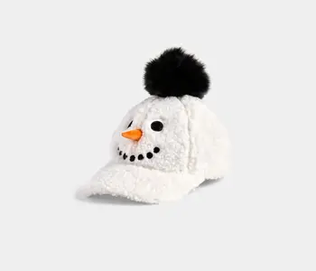 Sherpa Holiday Baseball Hat - Snowman