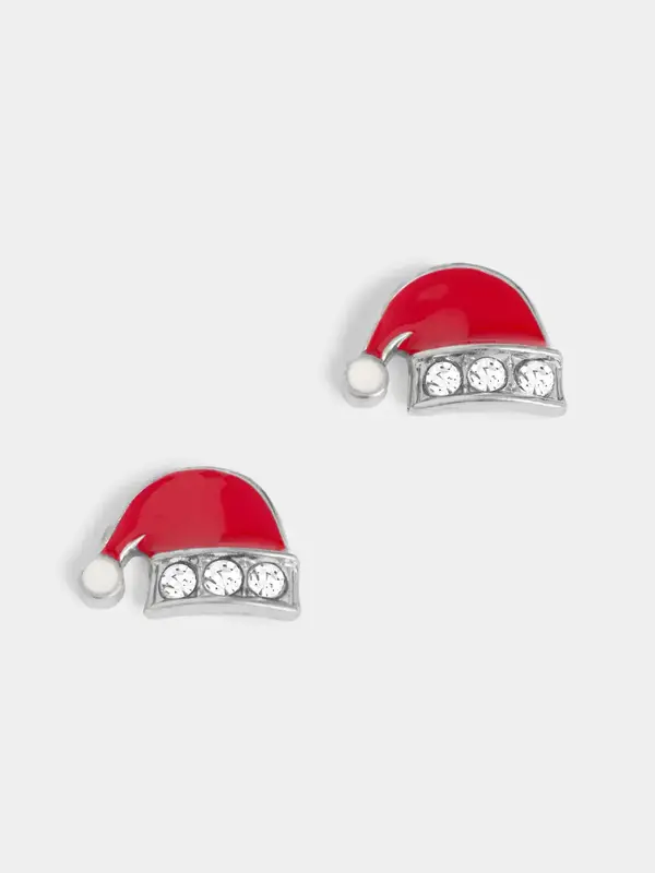 Whispers Glitzy Santa Hat Studs