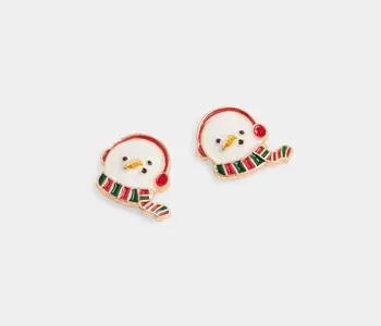 Whispers Earmuff Snowman Studs - White