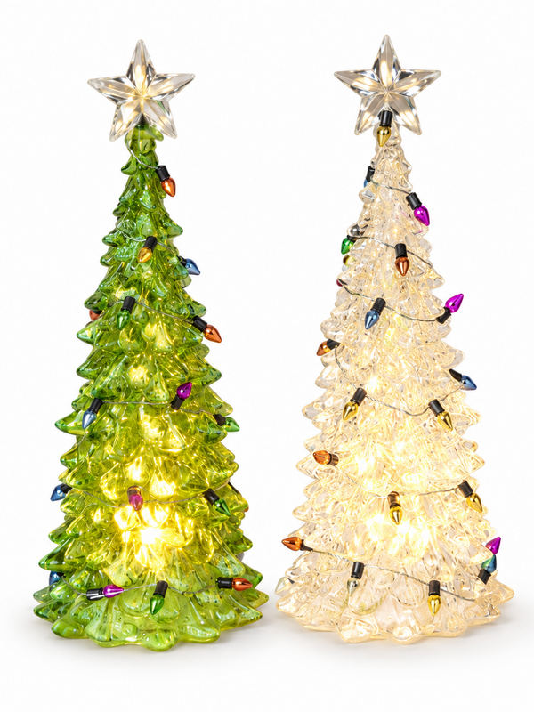 7.8"H Lighted Acrylic Christmas Tree
