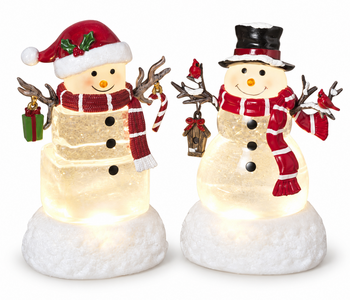 5.5"H Lighted Snowman Spinning Water Globe w/ Timer