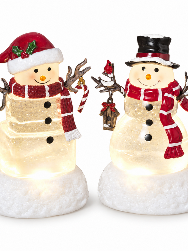5.5"H Lighted Snowman Spinning Water Globe w/ Timer