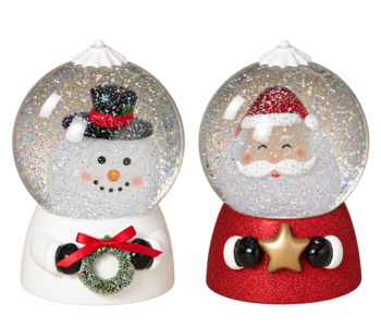 Lighted Spinning Water Globe w/ Bobble Head & Timer