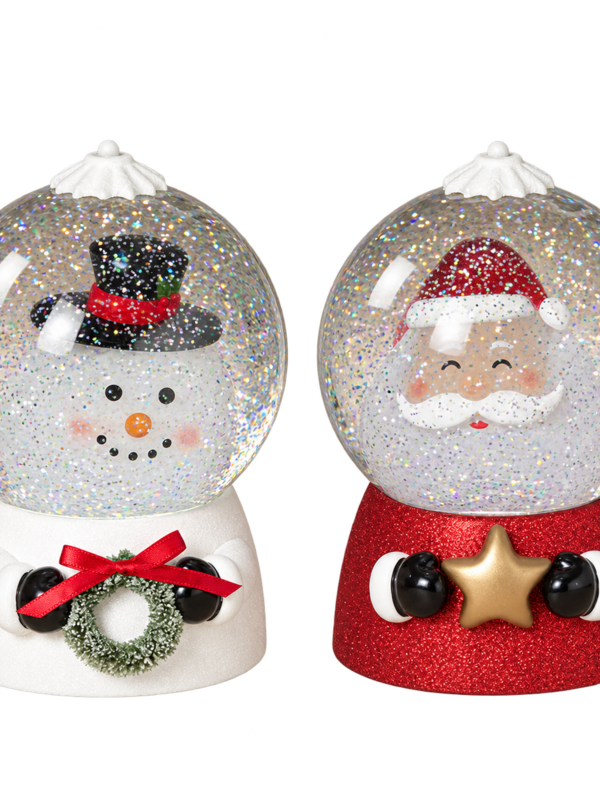 Lighted Spinning Water Globe w/ Bobble Head & Timer