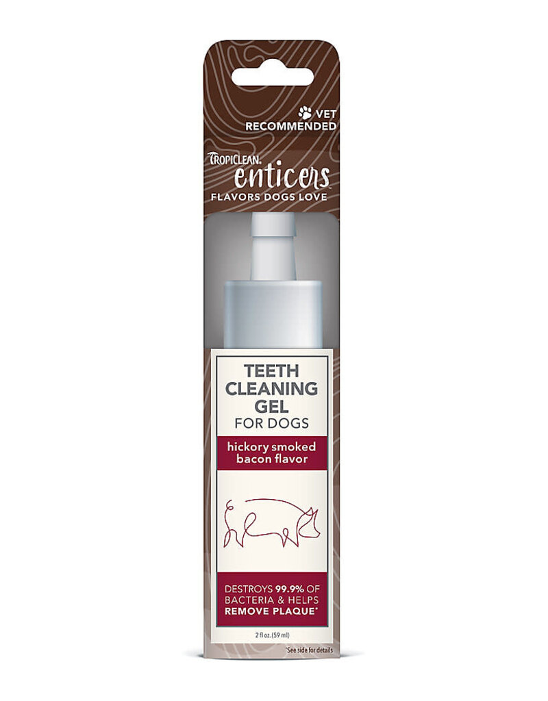 Tropiclean TropiCLean Enticers Teeth Cleaning Gel for Dogs  Hickory Smoked Bacon Flavor  2fl oz.