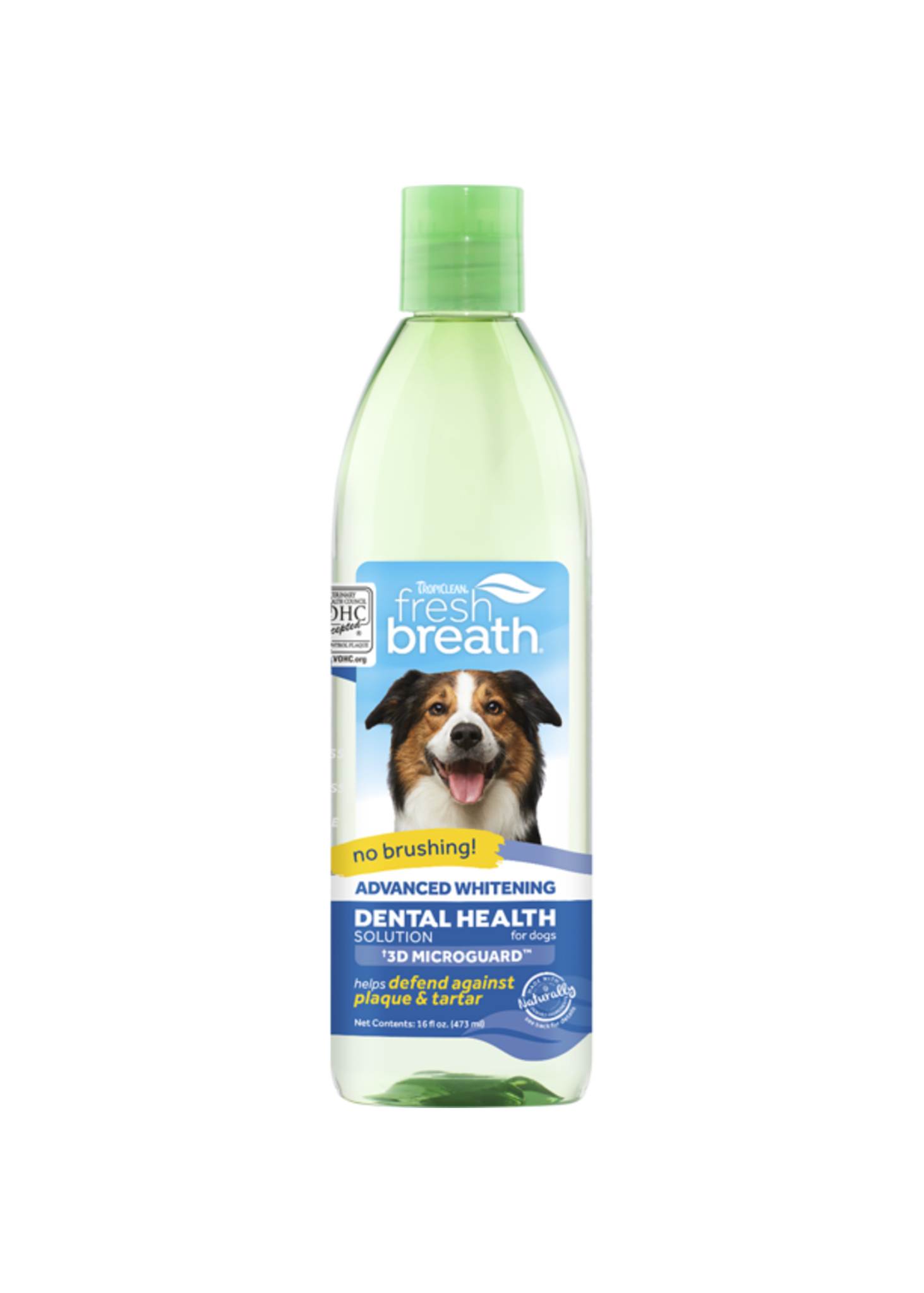 TropiClean Fresh Breath Advanced Whitening Dental Health Solution for Dogs 16fl oz AHP PET
