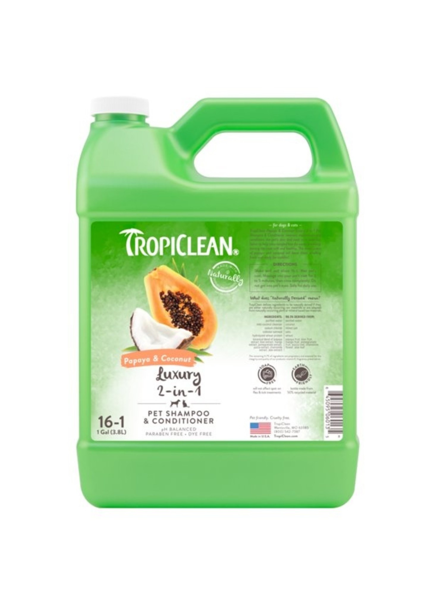 TropiClean Papaya & Coconut Luxury 2 In 1 Shampoo & Conditioner 2.5