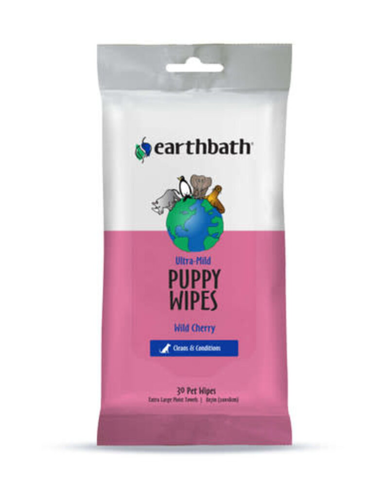 Earthbath Earthbath Ultra-Mild Puppy Wipes, Wild Cherry, 30 ct