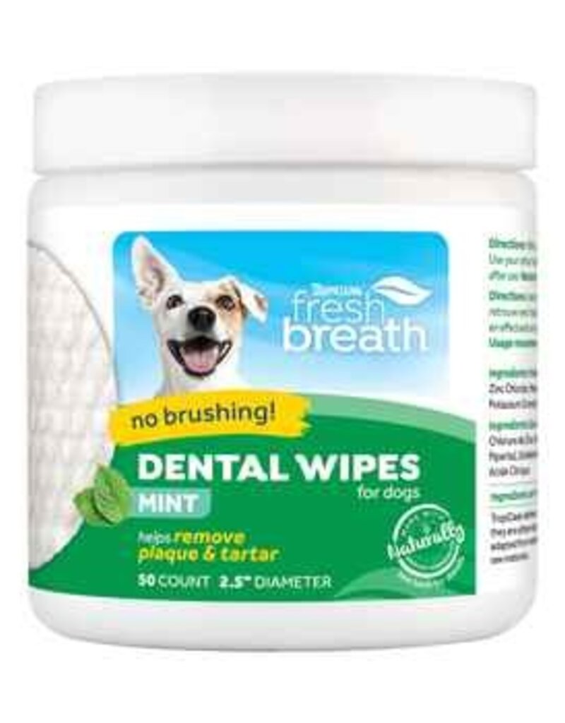 Tropiclean Fresh Breath Dental Wipes For Dogs 50 Count