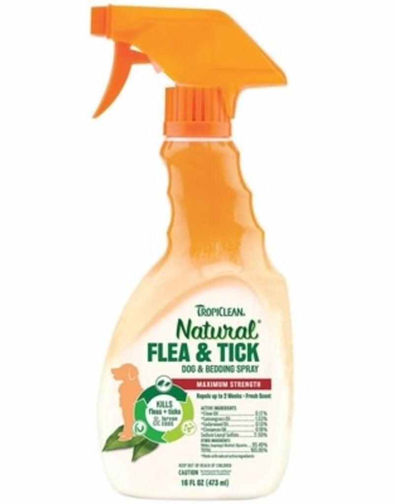 Tropiclean Natural Flea & Tick Pet & Bedding Spray Dogs 16oz
