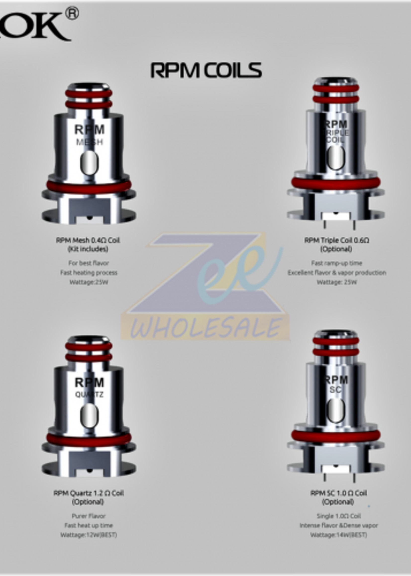 Smok SMOK RPM40 Coils Mesh 0.4 Ohm - 5pk BOX