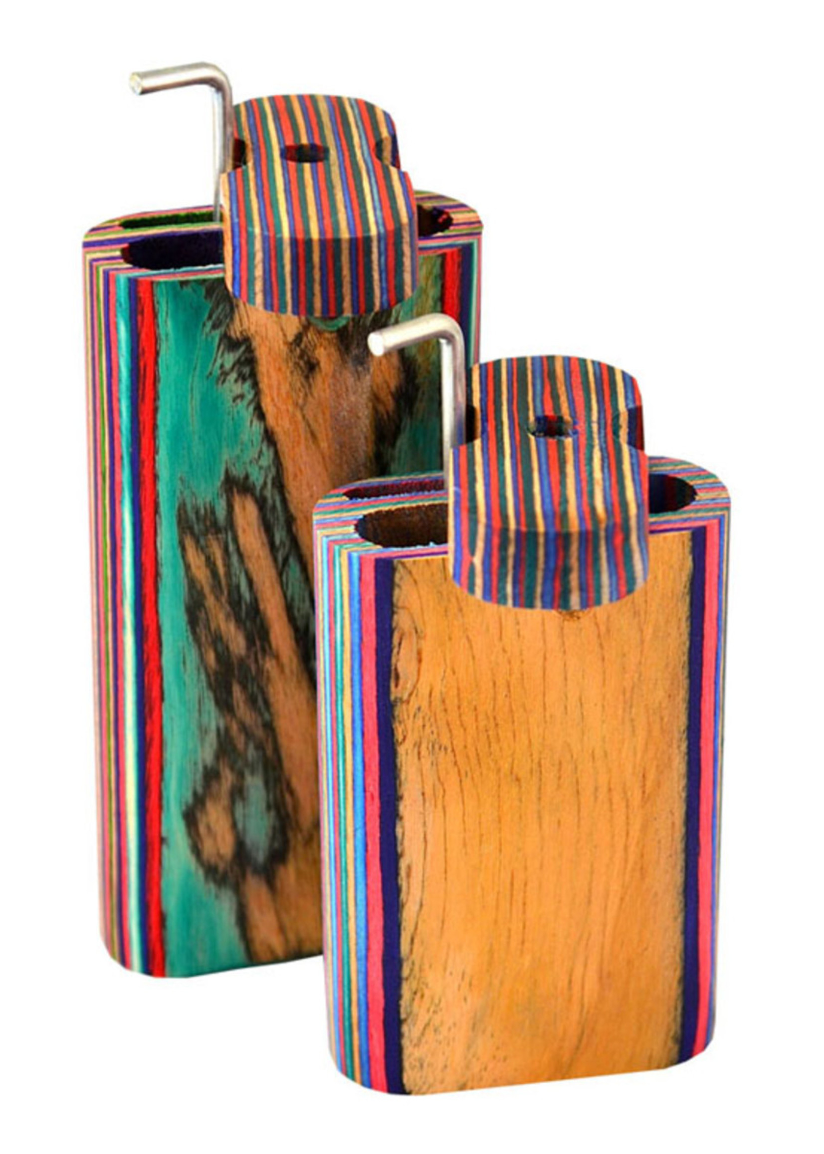 Large Multi-Colored Stripes Wood Smoke Stopper - #7683