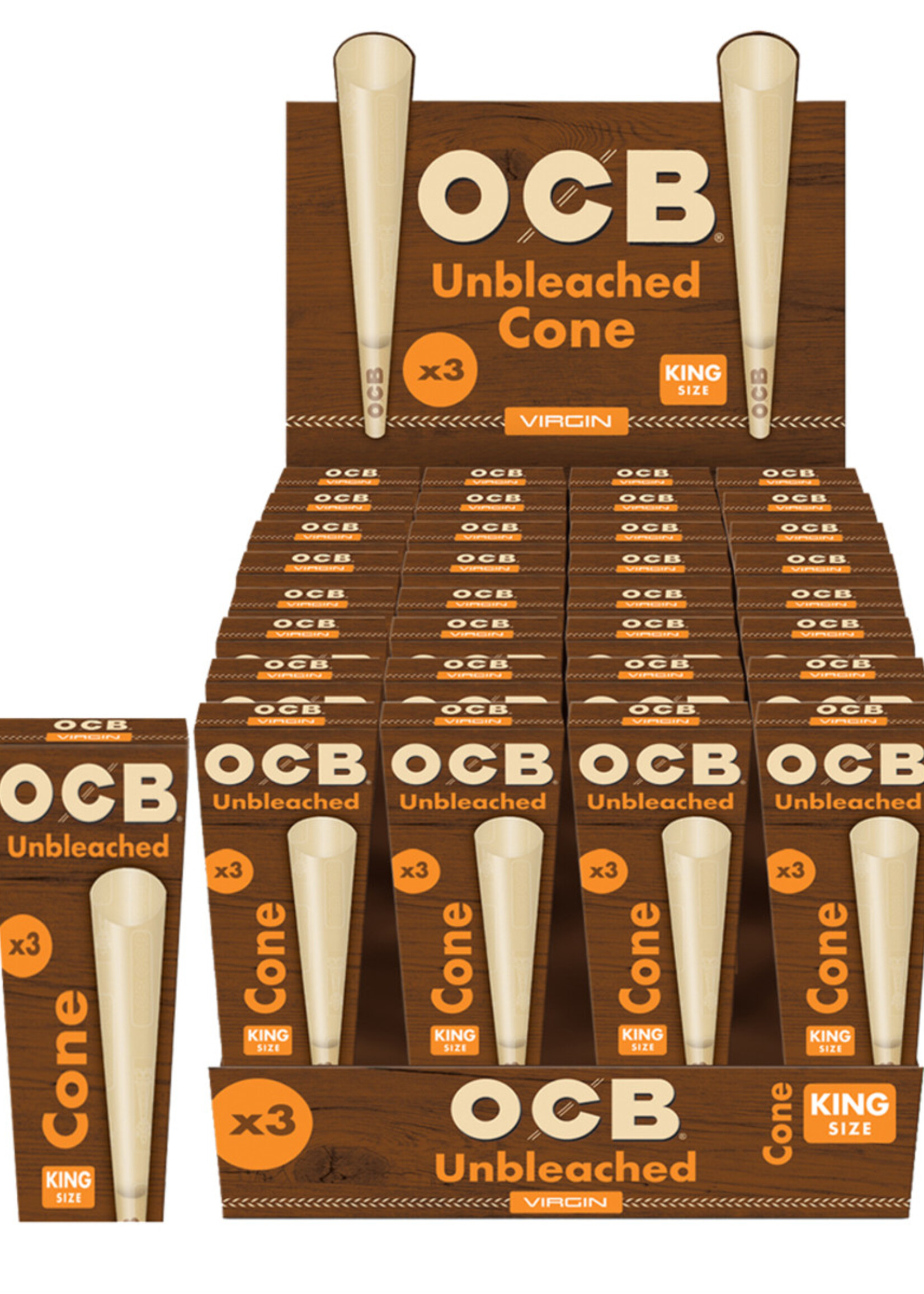 OCB OCB Unbleached Cones - King Size x 3