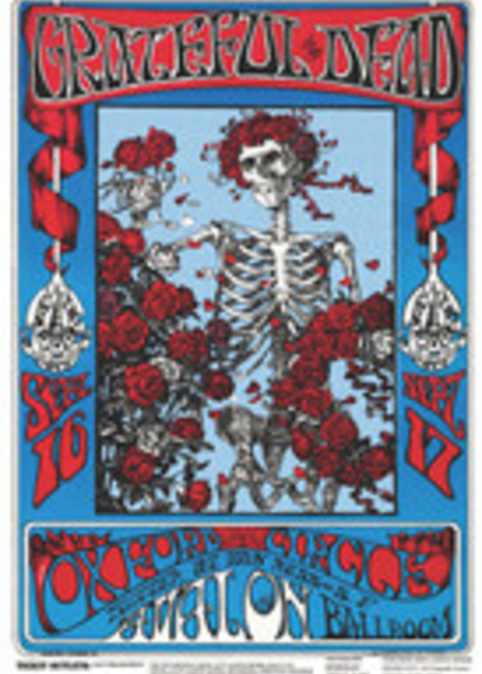 Grateful Dead - Skeletons & Roses Poster - 24"x36" - #9009