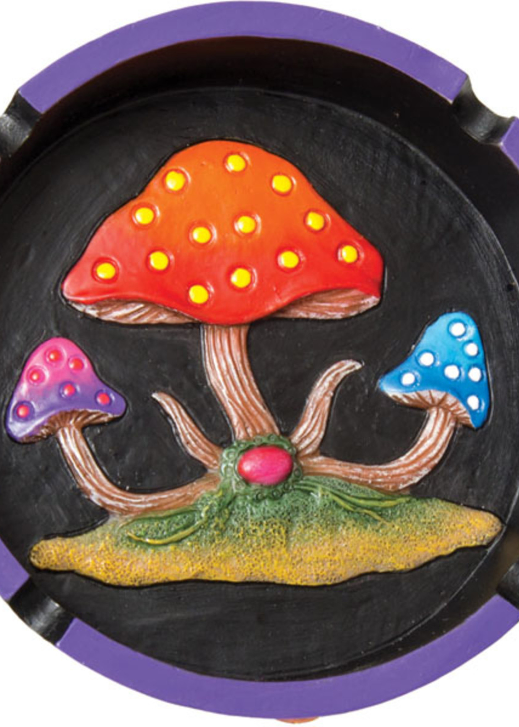 Fujima Mushroom Round Polyresin Ashtray | 4.25"