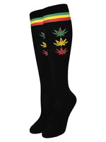 Julietta Rasta Leaves & Stripes Knee High Socks