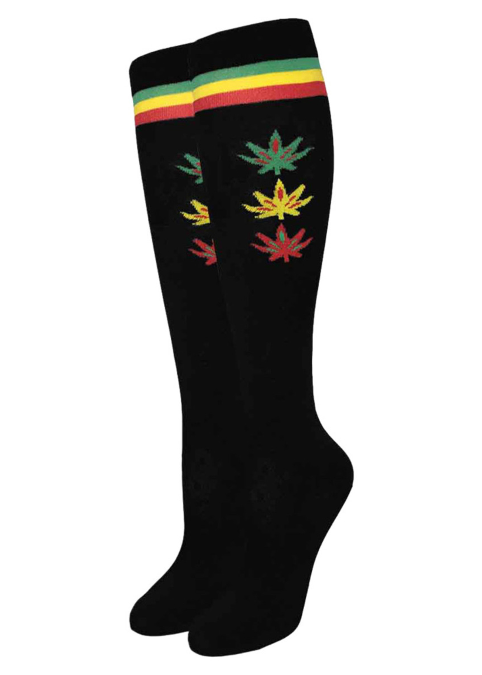 Julietta Rasta Leaves & Stripes Knee High Socks