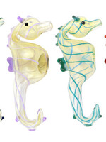 Seahorse Glass Hand Pipe - 4.75" - #9593
