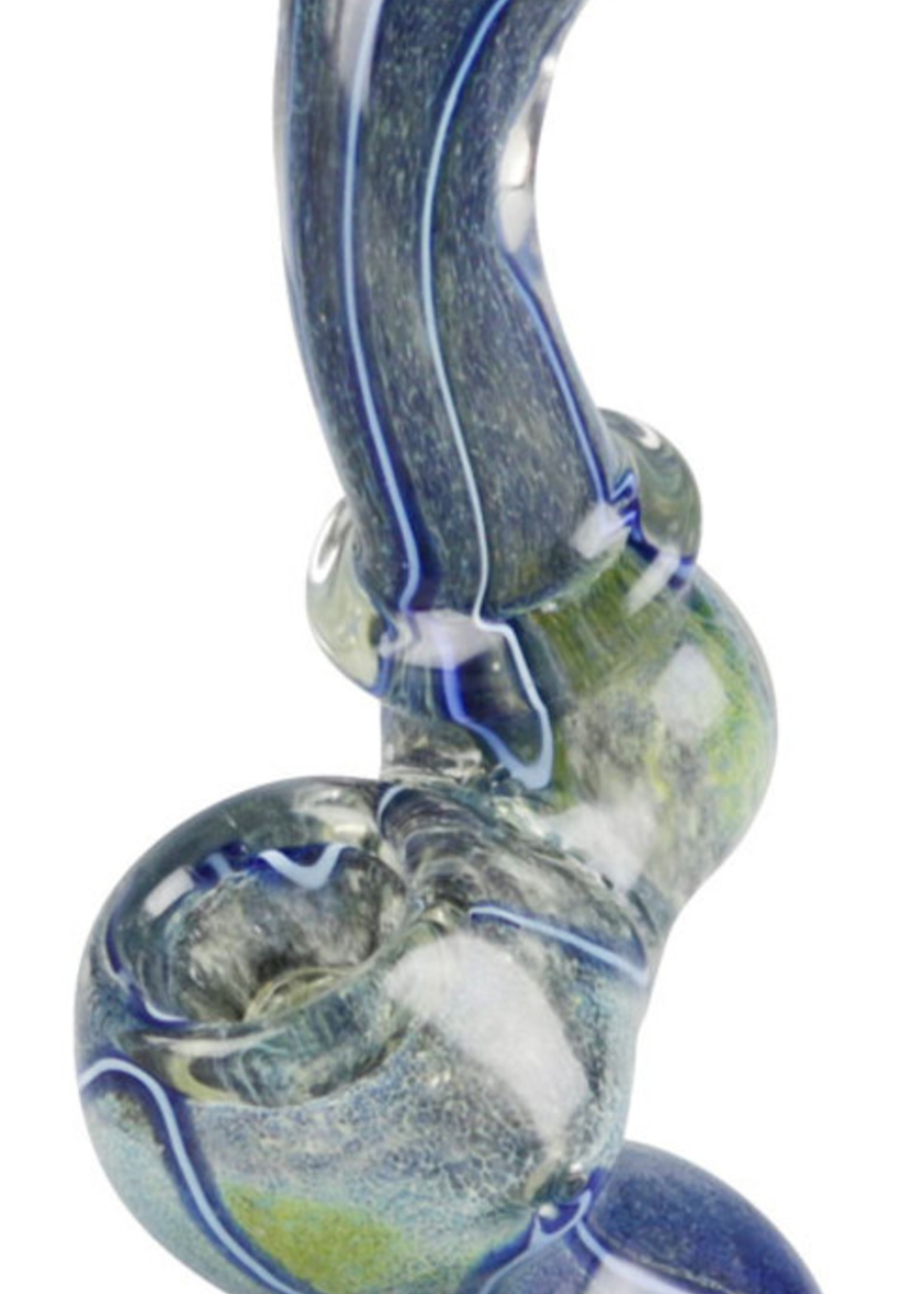 Worked Fritted Bubbler Hand Pipe - 4" - #9683