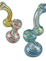 Stripe Swirl Fumed Glass Sherlock Bubbler | 5.5" #9684