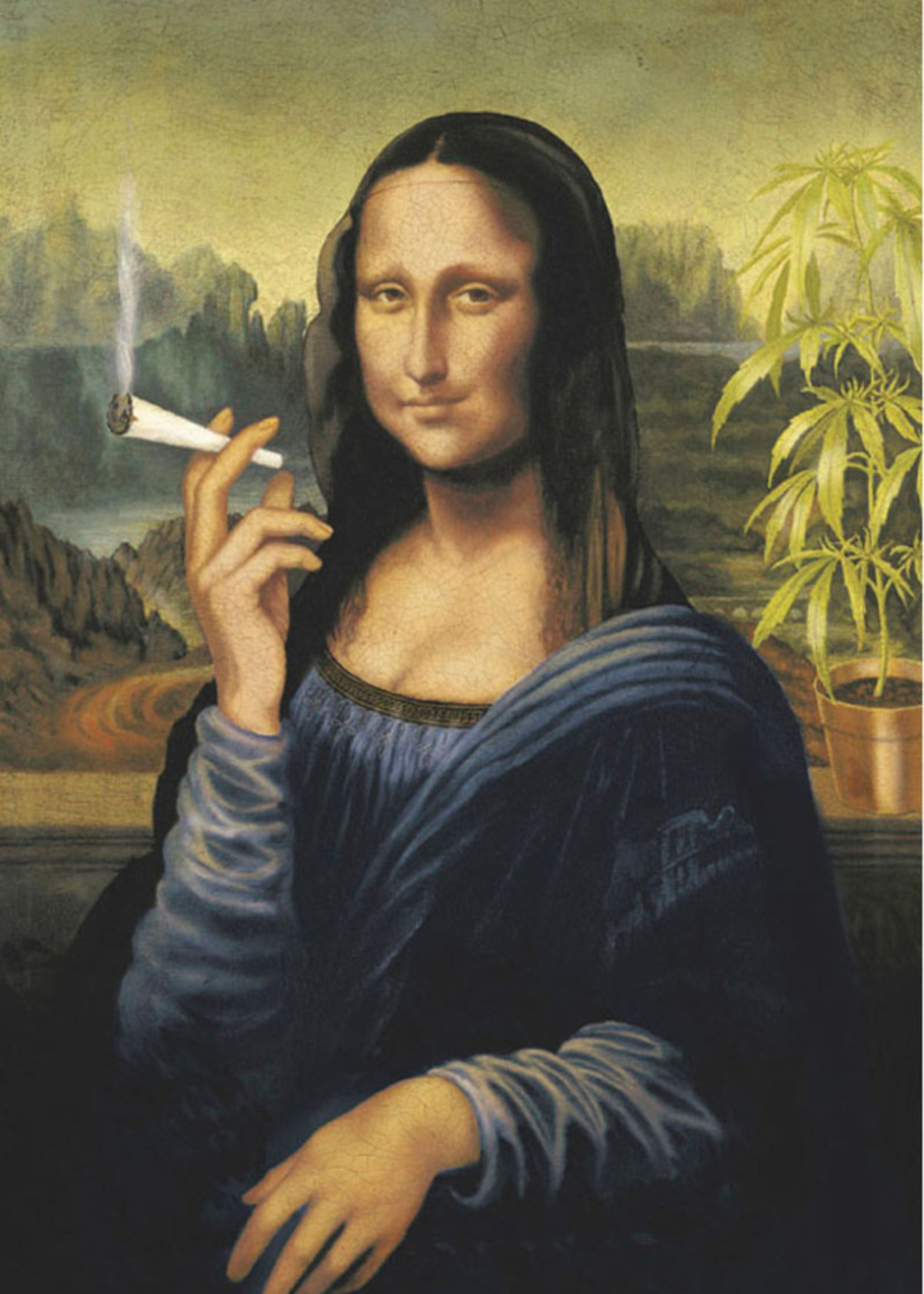 Unbranded 24"x 36" Mona Lisa Smoking Poster