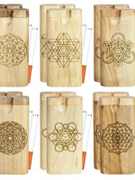 Engraved Wood Smoke Stopper | 4" | Sacred Geometry - #0359