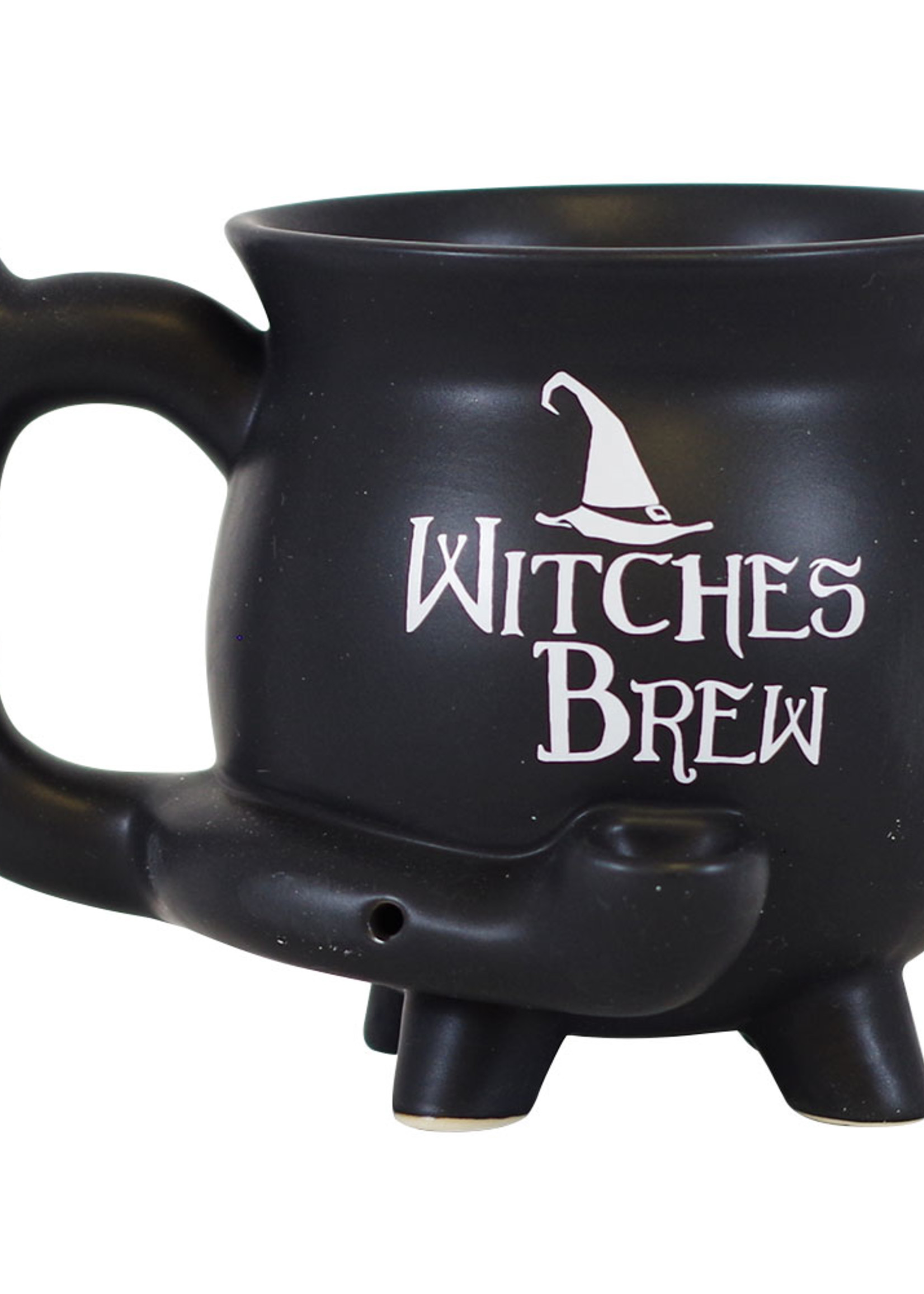 Ceramic Witches Brew Black Mug Hand Pipe - #0628