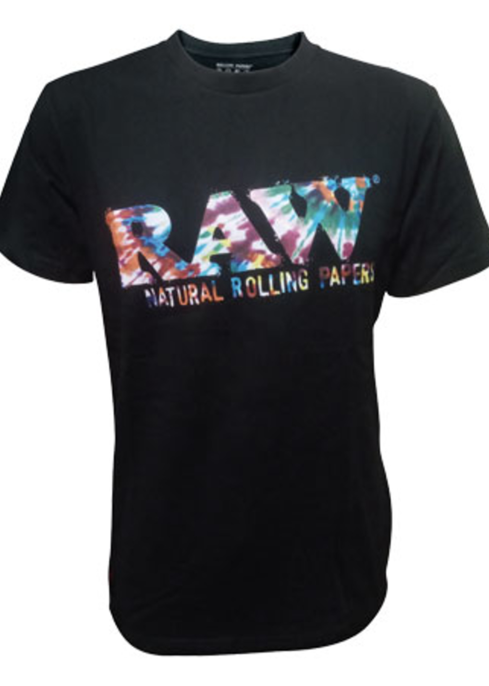 Raw Raw 100% Cotton Black Shirt Tie Dye Design - Large