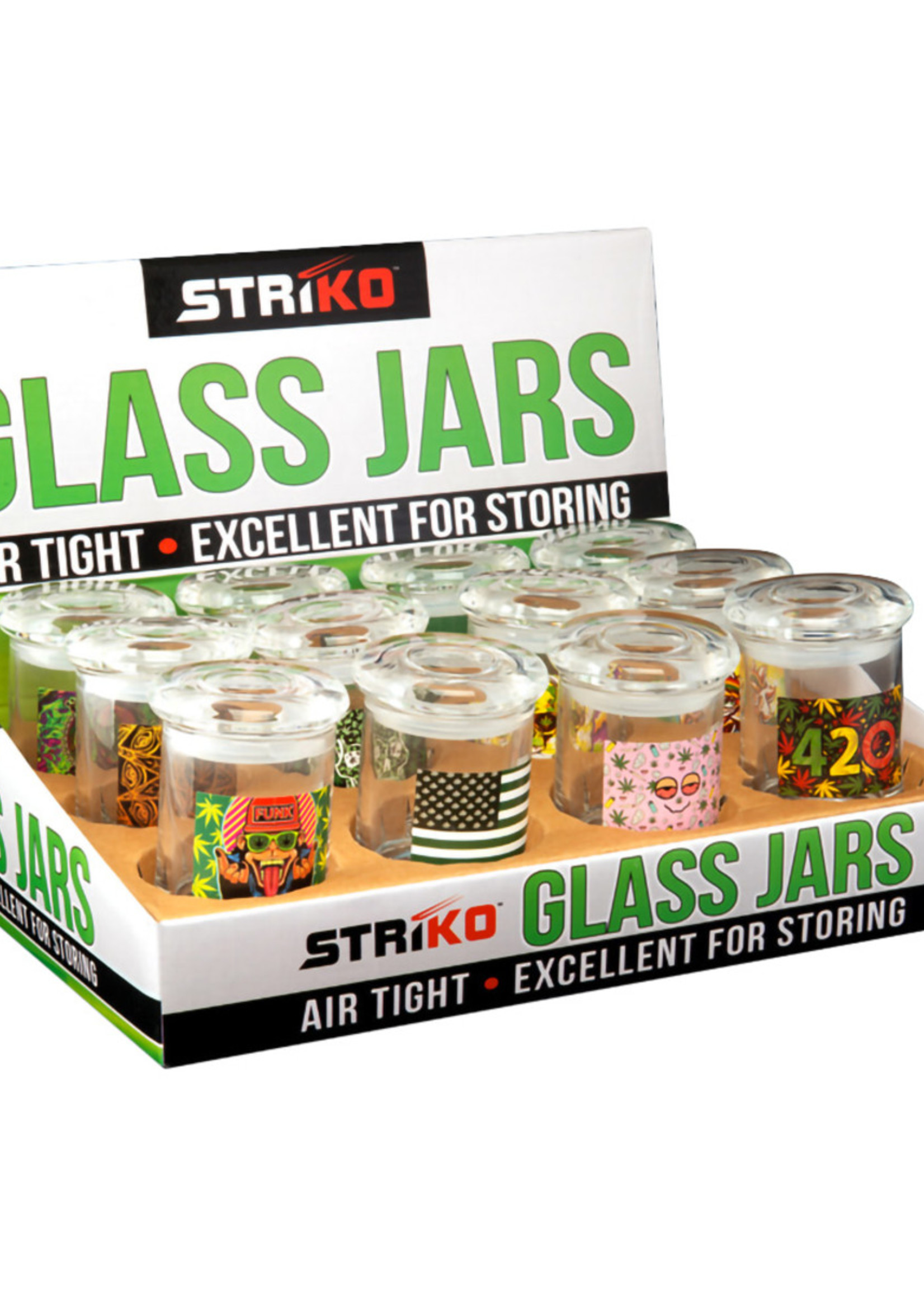Striko 3" Striko Glass Jar - 420 Style #1354