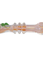 Gold With Pink Fume Chillum Hand Pipe - #1497
